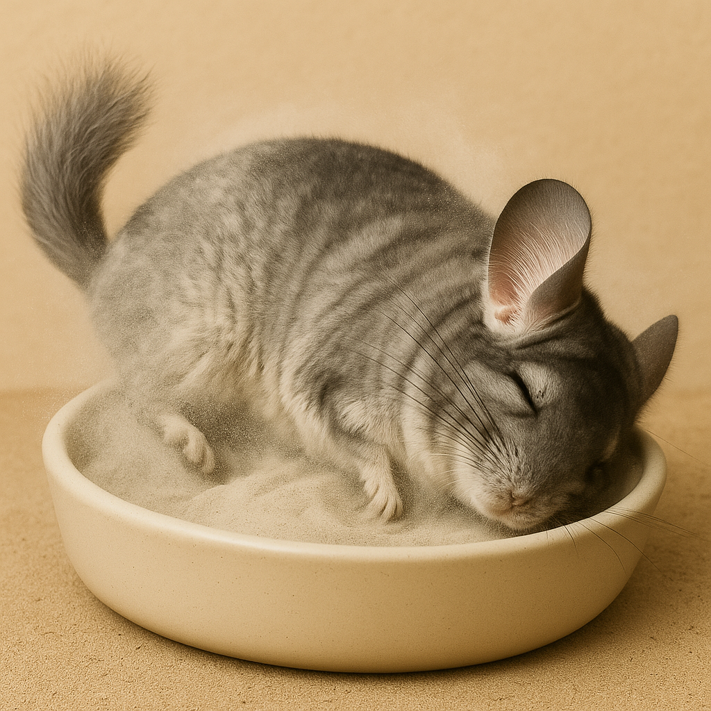 Chinchilla eating treats
